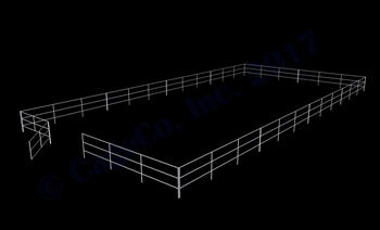 48'W x 96'D 1-5/8" 3-Rail w/ 12' Ranch Gate Arena