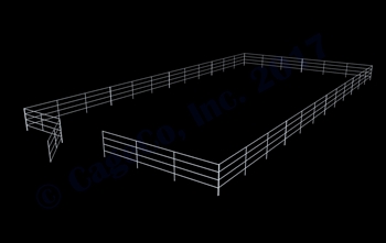 48'W x 96'D 1-5/8" 4-Rail with 12' Ranch Gate Arena