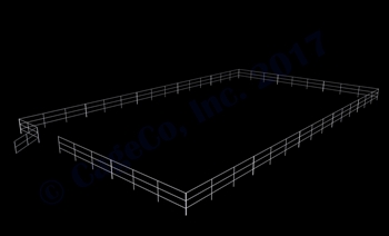 72'W x 120'D 1-7/8" 3-Rail w/ 12' Ranch Gate Arena