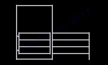 1-3/8 Mini Horse Corral Gate 4-Rail: 8'W x 3'H