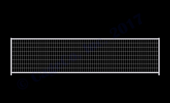 1-3/8 Mini Horse Corral Panel 2-Rail w/ Welded Wire: 12'W x 3'H