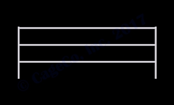 1-3/8 Mini Horse Corral Panel 3-Rail: 8'W x 3'H