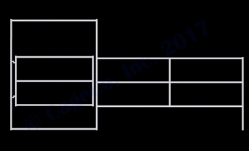 1-5/8 Horse Corral Gate Panel 3-Rail: 16'W x 5'H