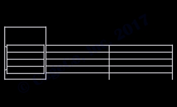1-5/8 Horse Corral Gate 5-Rail: 24'W x 5'H