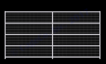 Horse Corral Panel 5 Rail With Welded Wire: