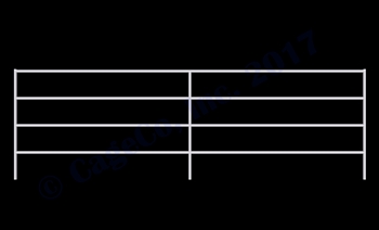 1-5/8 Horse Corral Panel 4-Rail: 16'W x 5'H