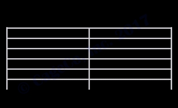 1-5/8 Horse Corral Panel 6-Rail: 16'W x 6'H