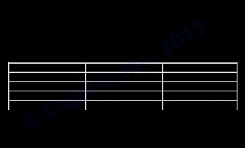 1-5/8 Horse Corral Panel 5-Rail: 24'W x 5'H
