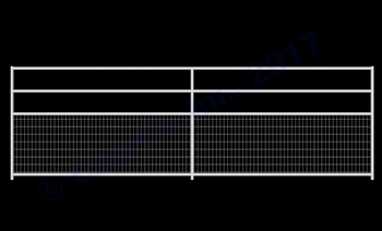 1-7/8 Horse Corral Foaling Panel 4 Rail With Welded Wire:  16'W x 5'H