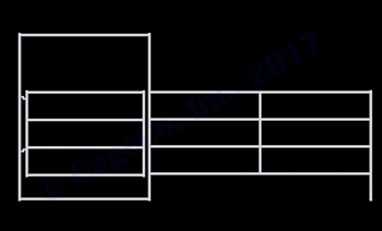 1-7/8 Horse Corral Gate Panel 4-Rail: 16'W x 5'H