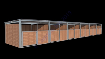 6 Stall Freestanding Box Stall Horse Shelter 12'D x 12'W