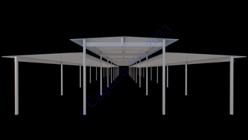 216'D x 36'W Free Standing Raised Center Aisle Mare Motel