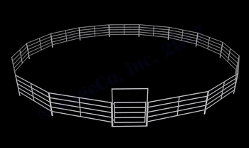 60' 5-Rail 1-5/8" Horse Round Pen