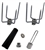OneGrill Chrome Steel Grill Rotisserie Spit Forks Set (Fits: 5/16" Square, 3/8" Hexagon, & 7/16" Round)