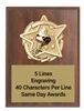 Gold Star Victory Walnut Plaque Custom Engraved Recognition Award with Raised 3D Victory Emblem