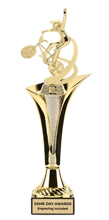 Typhoon Cup BMX Bicycle Trophy Custom Engraved BMX Racing Award with Marble Base