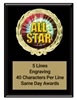 Magic All-Star Recognition Plaque custom engraved award plaque with gold wreath design and full-color insert for achievement recognition.