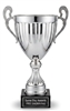 Providence Silver Metal Trophy Cup Championship Award with polished silver metal cup and black marble base