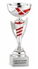 Red Silverado trophy cup, premium metal cup, genuine marble base, and custom engraved award plate