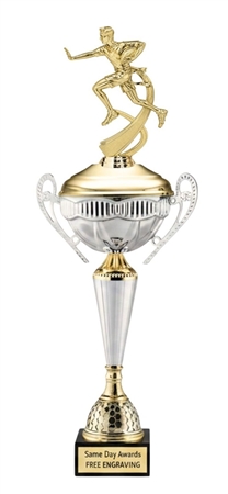 Polaris Boys Flag Football Trophy Cup Custom Engraved Championship Award with Marble Base