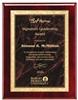 Classic Rosewood Red Recognition Plaque with Solid Red Brass Engraving Plate and Gold Flake Border