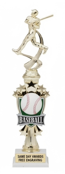 Sports Motion Baseball Trophy with Free Custom Engraving