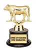 5.5 Inch Gold Angus Steer Trophy with Free Custom Engraving on Weighted Ebony Base for Livestock Shows, Beef Cattle Awards, FFA and 4-H Competitions