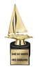 Gold Sailboat Trophy with free custom engraving for sailing competitions and regattas