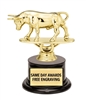 Gold Raging Bull Trophy with Free Custom Engraving on Weighted Ebony Base for Rodeo, Bull Riding, Livestock Shows and Western Awards