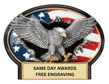 Burst Thru American Eagle Patriotic Recognition Trophy with Custom Engraving