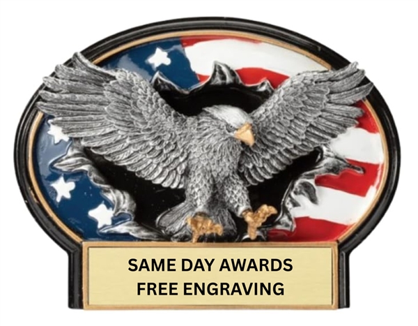 Burst Thru American Eagle Patriotic Recognition Trophy with Custom Engraving