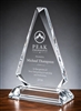 Executive Triangle Crystal Trophy with engraved leadership recognition design.