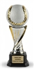 Premium Ceramic Baseball Trophy featuring a silver baseball with gold accents, ebony-style base, and custom engraved plate