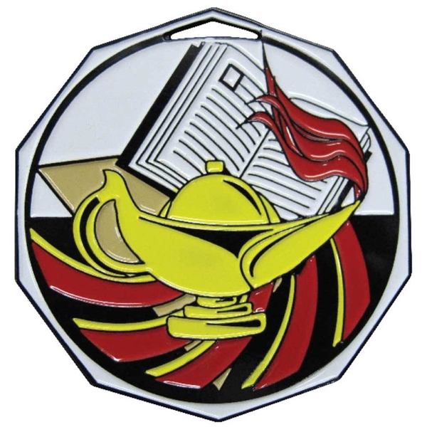 2" Decagon Lamp of Learning Medal