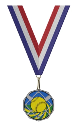 2" Decagon Softball Medal