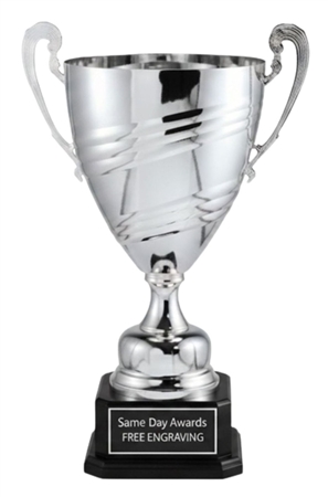 Mazzaferro Silver Series Italian Championship Trophy with polished silver cup and ebony wood base