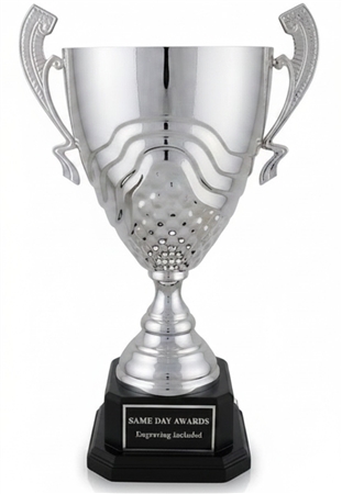 Bevenzi Silver Series Italian Championship Trophy with polished silver cup and ebony wood base