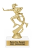 Classic Girls Flag Football Trophy with custom engraved gold plate and detailed football player figure