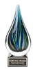 Green Raindrop Hand-Blown Art Glass Award with Marble Base and Free Custom Engraving