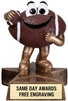 Lil Buddy Football Trophy featuring smiling football character with custom engraved gold plate