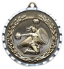 Diamond XXL Cheerleading Medal featuring cheerleader with pom-poms, diamond-cut silver edge, FREE neck ribbon, and optional custom engraving