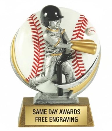 Mini Motion Full Color Boys T-Ball Trophy with free custom engraving