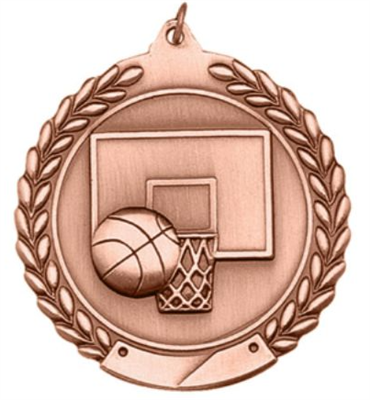 2 3/4" Premium Basketball Wreath  Medal