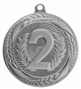 2.25 inch silver 2nd Place Medal with free neck ribbon for tournaments competitions and runner up awards