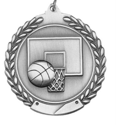1 3/4" Premium Basketball Wreath  Medal