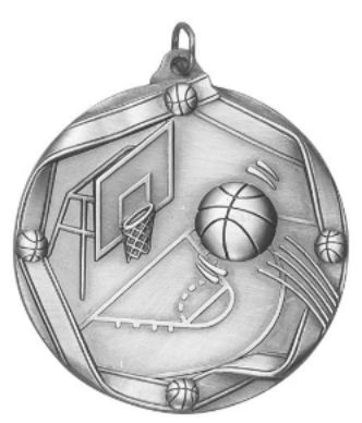 2 1/4" Premium Olympia Silver Basketball Medal