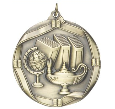 2 1/4" Premium Olympia Gold Lamp Medal