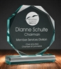 Jade Octagon Acrylic Executive Award with Custom Laser Engraving