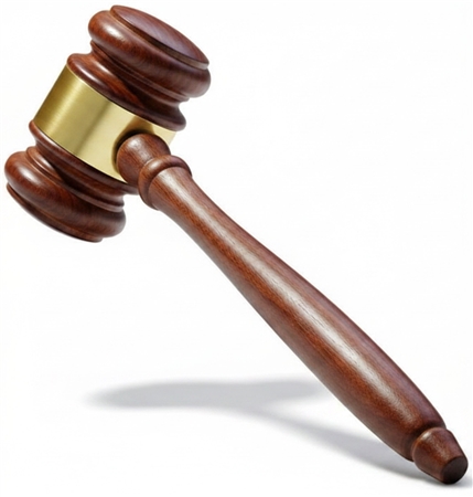 8 inch ladies walnut gavel with engraved gold band