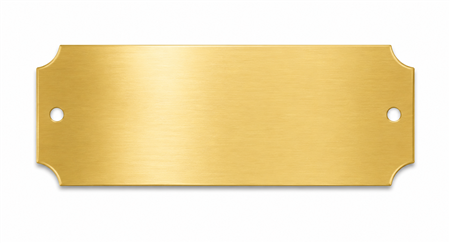 Custom engraved 2.5 inch replacement name plate available in gold, silver, and black finishes for trophies and plaques